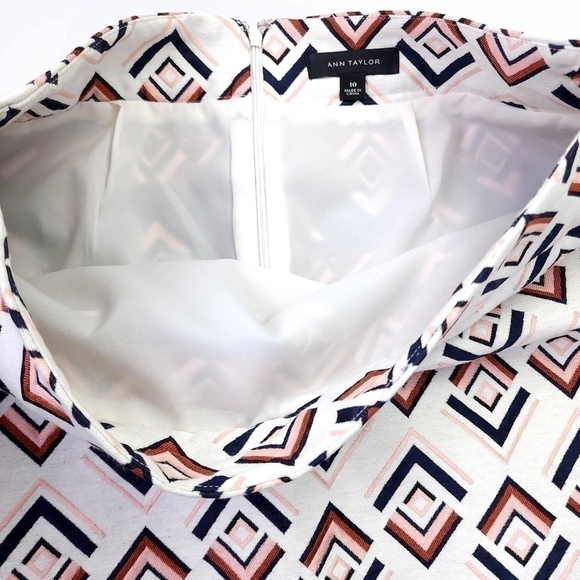 Ann Taylor White Patterned Skirt Sz 10 - Picture 2 of 11